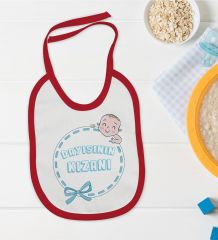 BK Kids Dayısının Kızanı Tasarımlı Kırmızı Bebek Mama Önlüğü-1