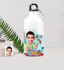 Kişiye Özel Bay Mangalcı Karikatürlü Metal Suluk (500 ml.) 1
