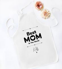 BK Gift Kişiye Özel İsimli Anneler Günü Tasarımlı Beyaz Mutfak Önlüğü, Aşçı Önlüğü, Şef Önlüğü, Anneye Hediye-15
