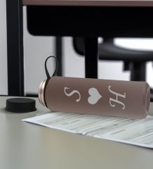 BK Gift Sevgiliye Özel İsimli Gri Termo Defter ve Gri Cam Matara Hediye Seti-6, Sevgiliye Hediye, Sevgililer Günü, Yeni İş Hediyesi