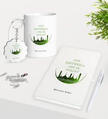 Kişiye Özel Din Kültürü Ve Ahlak Bilgisi Öğretmeni Kupa Anahtarlık Beyaz Defter Kalem Hediye Seti-1