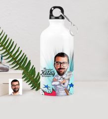 Kişiye Özel Bay Kasap Karikatürlü Metal Suluk (500 ml.) 1