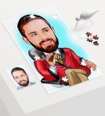 Kişiye Özel Bay Patron Karikatür 240 Parça A3 Puzzle - 3