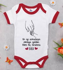 BK Kids En İyi Arkadaşın Olmaya Geldim Tasarımlı Kırmızı Bebek Body Zıbın-1