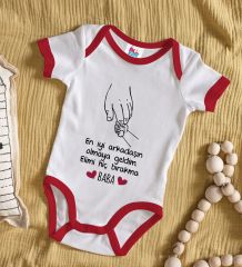 BK Kids En İyi Arkadaşın Olmaya Geldim Tasarımlı Kırmızı Bebek Body Zıbın-1