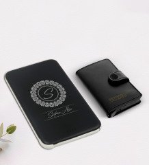 Kişiye Özel İsimli Mekanizmalı Cüzdan Kartlık ve 5.000 Mah Powerbank Hediye Seti-2