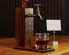 BK Gift Kişiye Özel Kabartma İsimli Musluklu Doğal Ahşap İçki Standı, Home Bar, Viski Çeşmesi, İçecek Dispenseri, Ahşap İçecek Çeşmesi-16
