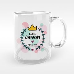 Kişiye Özel Kraliçe Annem Tasarımlı Cam Kupa Bardak