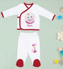 BK Kids Kişiye Özel Hastane Çıkışı, Bebek Kıyafeti, Yeni Doğan Bebek Hediyesi, 6 Parça Kırmızı Bebek Elbise Giyim Seti-7