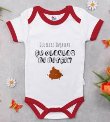 BK Kids Düzelcez İnşallah Tasarımlı Kırmızı Bebek Body Zıbın-1