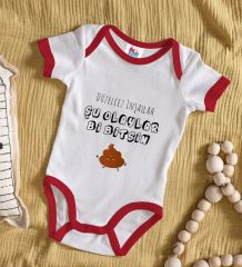 BK Kids Düzelcez İnşallah Tasarımlı Kırmızı Bebek Body Zıbın-1