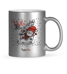 Kişiye Özel Noel Baba Mutlu Yıllar Gümüş Yaldızlı Kupa Bardak - 6