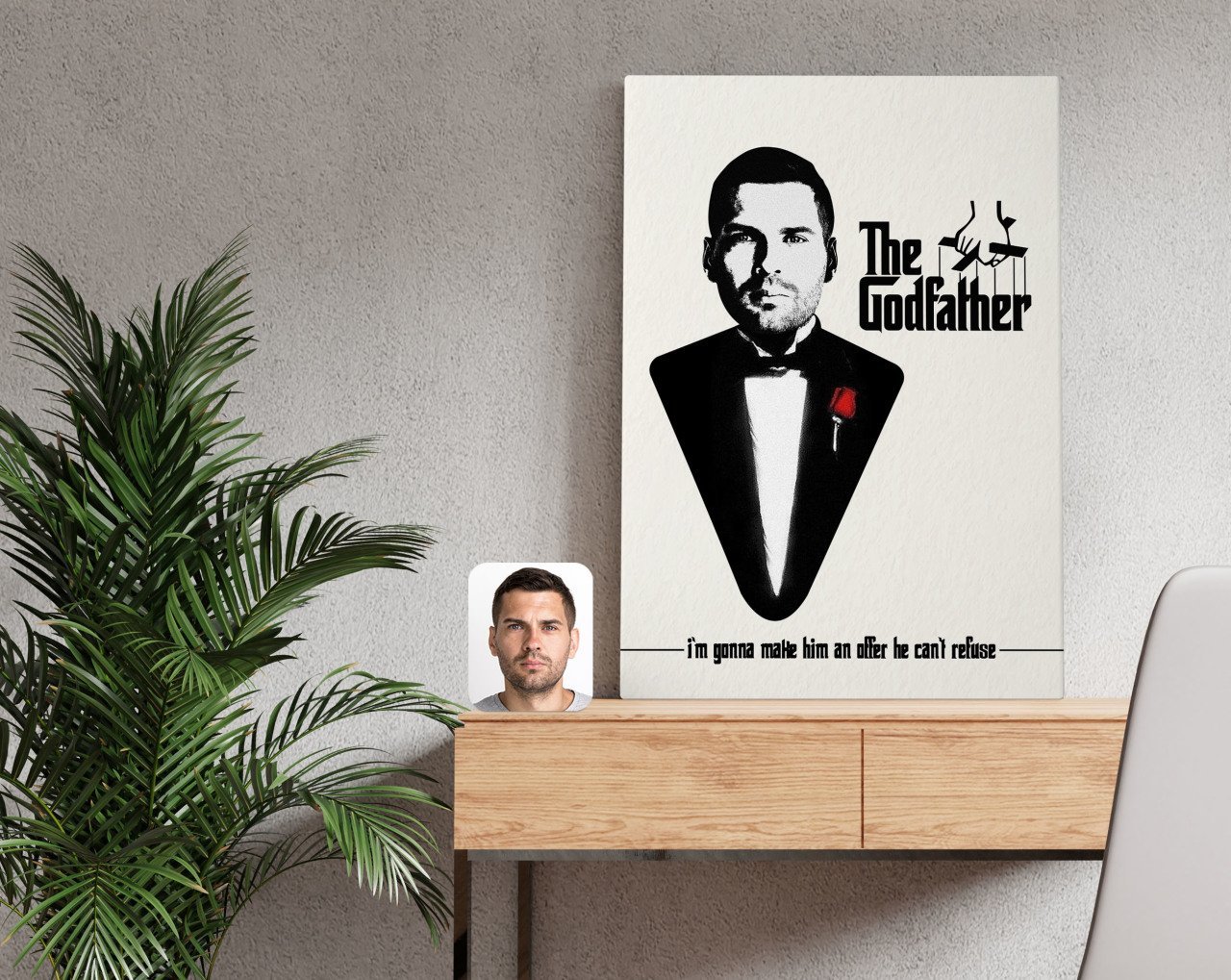 Kişiye Özel Godfather Baba Tasarımlı Kanvas Tablo 50x70cm-3