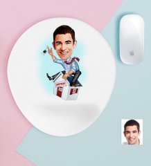 Kişiye Özel Bay Gayrimenkul Danışmanı Karikatürlü Bilek Destekli Mouse Pad
