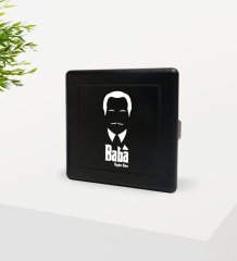 Kişiye Özel Godfather Baba Tasarımlı Siyah Metal Sigara Tabakası-12