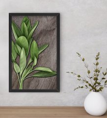 BK Home Green Plant Dekoratif Ahşap Siyah Çerçeveli Tablo-4