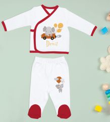 BK Kids Kişiye Özel Hastane Çıkışı, Bebek Kıyafeti, Yeni Doğan Bebek Hediyesi, 6 Parça Kırmızı Bebek Elbise Giyim Seti-6
