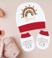 BK Kids Kişiye Özel Hastane Çıkışı, Bebek Kıyafeti, Yeni Doğan Bebek Hediyesi, 6 Parça Kırmızı Bebek Elbise Giyim Seti-6