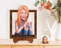 Personalized Women's Day The Most Beautiful Woman in the World with Cartoon Wooden Stand 3D Trinket-9