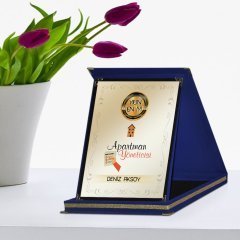 Kişiye Özel Yılın En İyi Apartman Yöneticisi Lacivert Plaket Ödülü