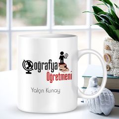 Kişiye Özel Mesleki Coğrafya Öğretmeni Beyaz Kupa Bardak - 001