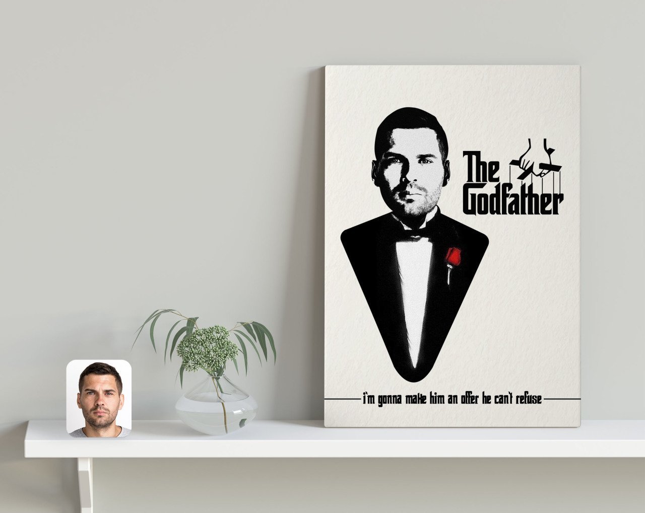 Kişiye Özel Godfather Baba Tasarımlı Kanvas Tablo 30x50cm-3