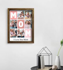 Kişiye Özel Mom Temalı Doğal Masif Ahşap Çerçeveli Tablo 30x40cm-1