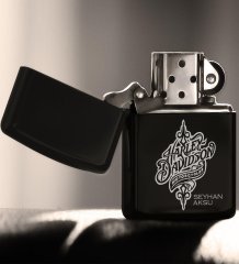Kişiye Özel Harley Davidson Siyah Benzinli Metal Çakmak-3