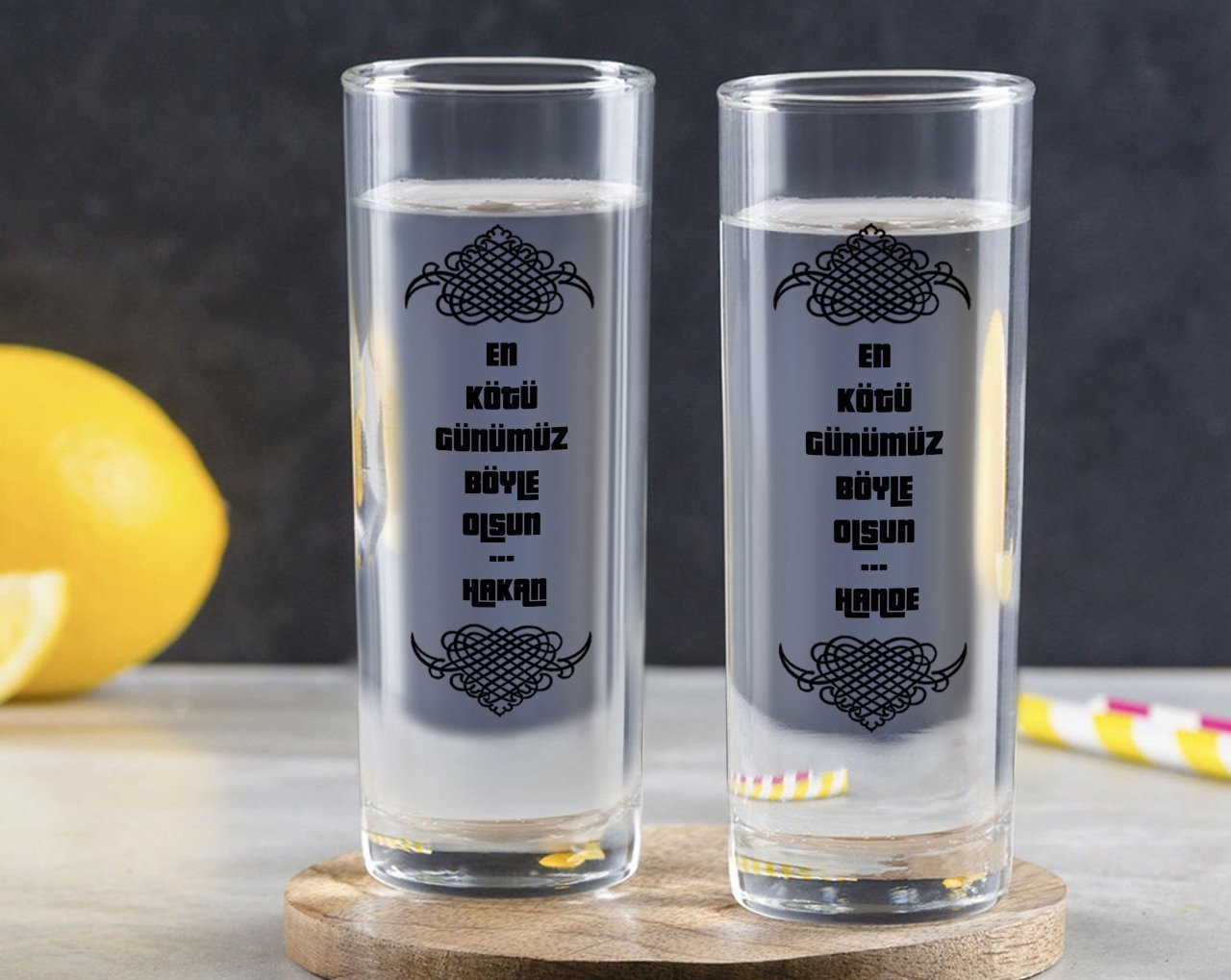Kişiye Özel Renkli Baskılı En Kötü Günümüz Böyle Olsun Tasarımlı İkili Vodka Bardağı-2