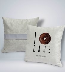 Kişiye Özel İsimli Don't Care Tasarımlı Kare Araç Koltuk Yastığı-1