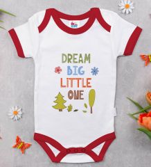 BK Kids Dream Big Little One Tasarımlı Kırmızı Bebek Body Zıbın-1