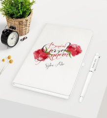 Kişiye Özel Benim Güzel Annem Beyaz Defter Kalem Seti