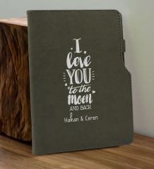 BK Gift Sevgiliye Özel İsimli Gri Termo Defter ve Gri Cam Matara Hediye Seti-2, Sevgiliye Hediye, Sevgililer Günü, Yeni İş Hediyesi