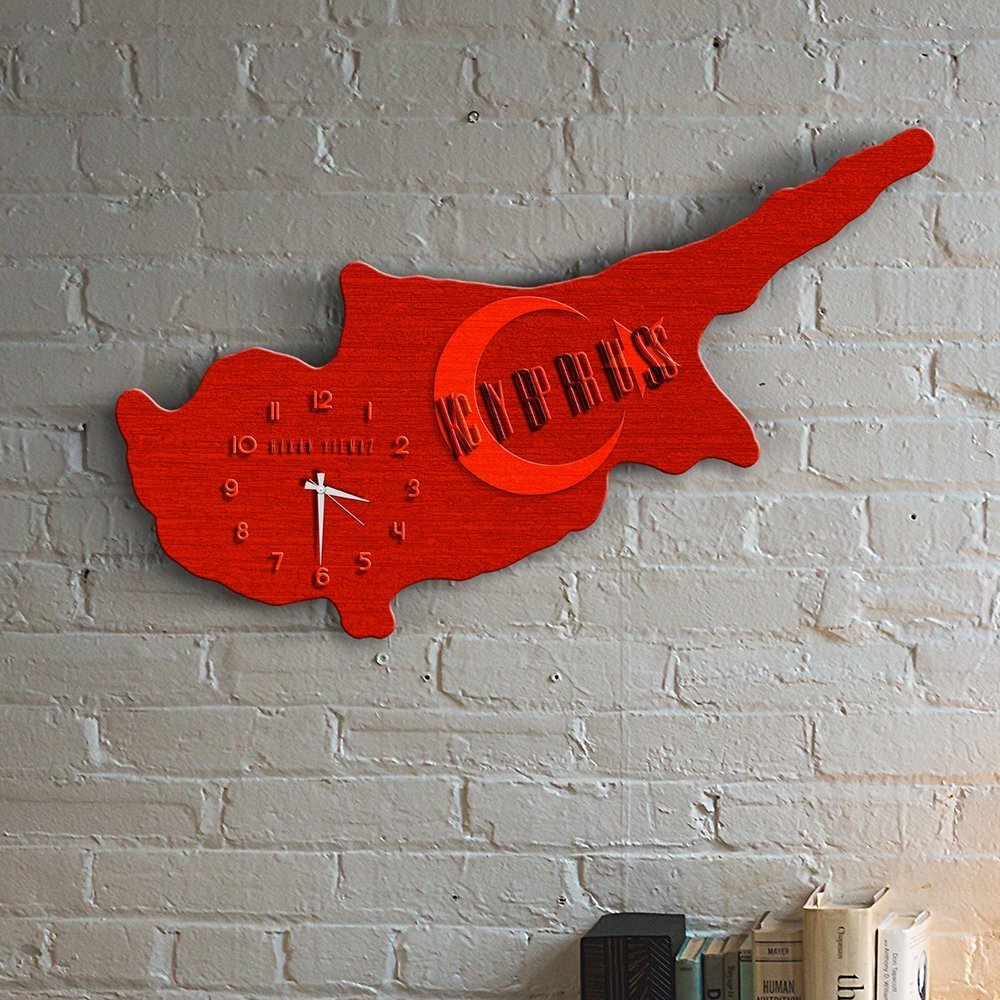 Kişiye Özel Kıbrıs Tasarımlı Ahşap Duvar Saati - 3