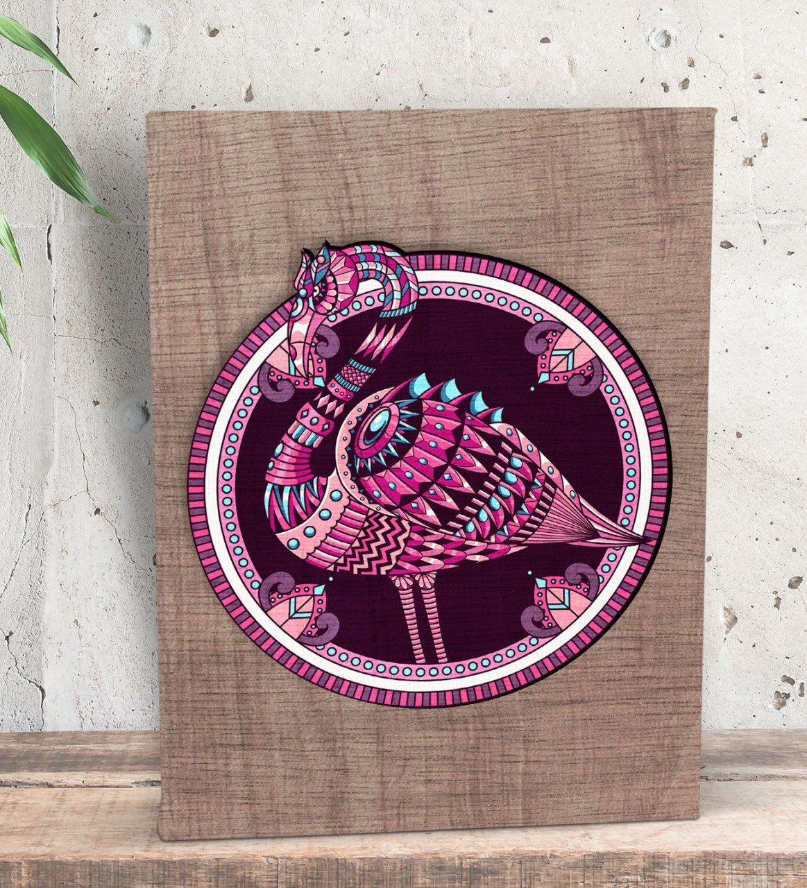 BK Gift Flamingo Tasarımlı Dekoratif Mini Kanvas Tablo 15x20cm-1