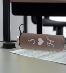 BK Gift Sevgiliye Özel İsimli Gri Termo Defter ve Gri Cam Matara Hediye Seti-1, Sevgiliye Hediye, Sevgililer Günü, Yeni İş Hediyesi