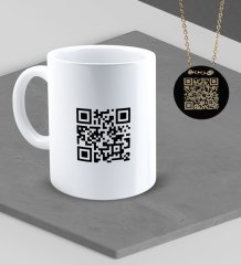 Kişiye Özel Videolu QR Kod Kolye Kupa Set
