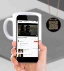 Kişiye Özel Videolu QR Kod Kolye Kupa Set