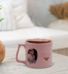 BK Gift Kişiye Özel Fotoğraflı Anneler Günü Tasarımlı Pastel Pembe Middle Kupa Bardak, Anneye Hediye, Anneler Günü Hediyesi-1