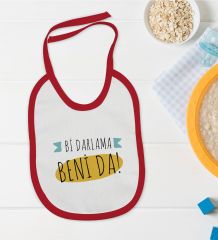 BK Kids Darlama Beni Tasarımlı Kırmızı Bebek Mama Önlüğü-1