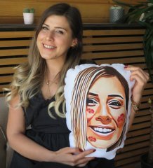 Kişiye Özel Kafa Karikatürlü Beyaz Yastık-1