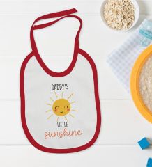 BK Kids Daddy's Little Sunshine Tasarımlı Kırmızı Bebek Mama Önlüğü-1