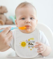 BK Kids Sıkıntı Yok Halam Halleder Tasarımlı Bebek Body Zıbın ve Mama Önlüğü Hediye Seti - Model 1