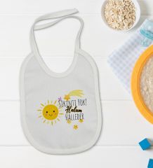 BK Kids Sıkıntı Yok Halam Halleder Tasarımlı Bebek Body Zıbın ve Mama Önlüğü Hediye Seti - Model 1