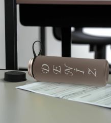 BK Gift Kişiye  Özel İsimli Mat Gri Termo Deri Defter ve Cam Matara Hediye Seti-7, Sevgiliye Hediye, Arkadaşa Hediye, Yeni İş Hediyesi
