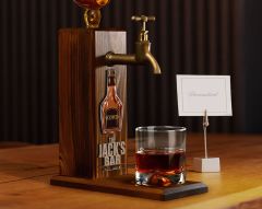 BK Gift Kişiye Özel Kabartma İsimli Musluklu Doğal Ahşap İçki Standı, Home Bar, Viski Çeşmesi, İçecek Dispenseri, Ahşap İçecek Çeşmesi-10