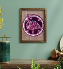 BK Home Flamingo Tasarımlı Doğal Masif Ahşap Çerçeveli Tablo-1