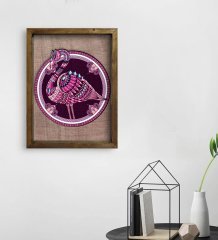 BK Home Flamingo Tasarımlı Doğal Masif Ahşap Çerçeveli Tablo-1