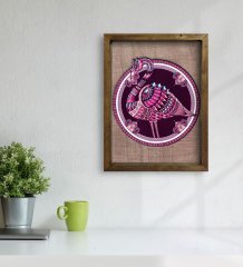 BK Home Flamingo Tasarımlı Doğal Masif Ahşap Çerçeveli Tablo-1