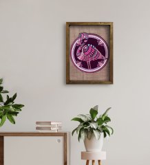 BK Home Flamingo Tasarımlı Doğal Masif Ahşap Çerçeveli Tablo-1